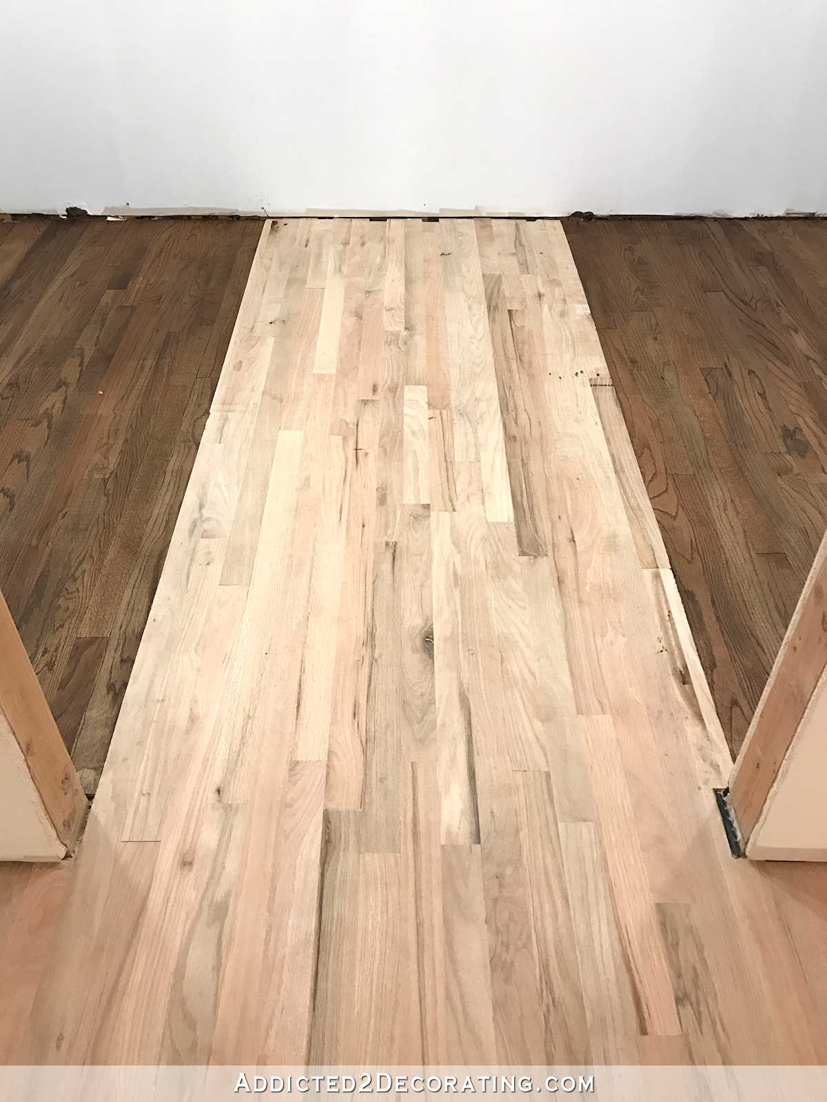 2 red oak hardwood flooring of adventures in staining my red oak hardwood floors products process regarding staining red oak hardwood floors 11 stain on left and right sides of the