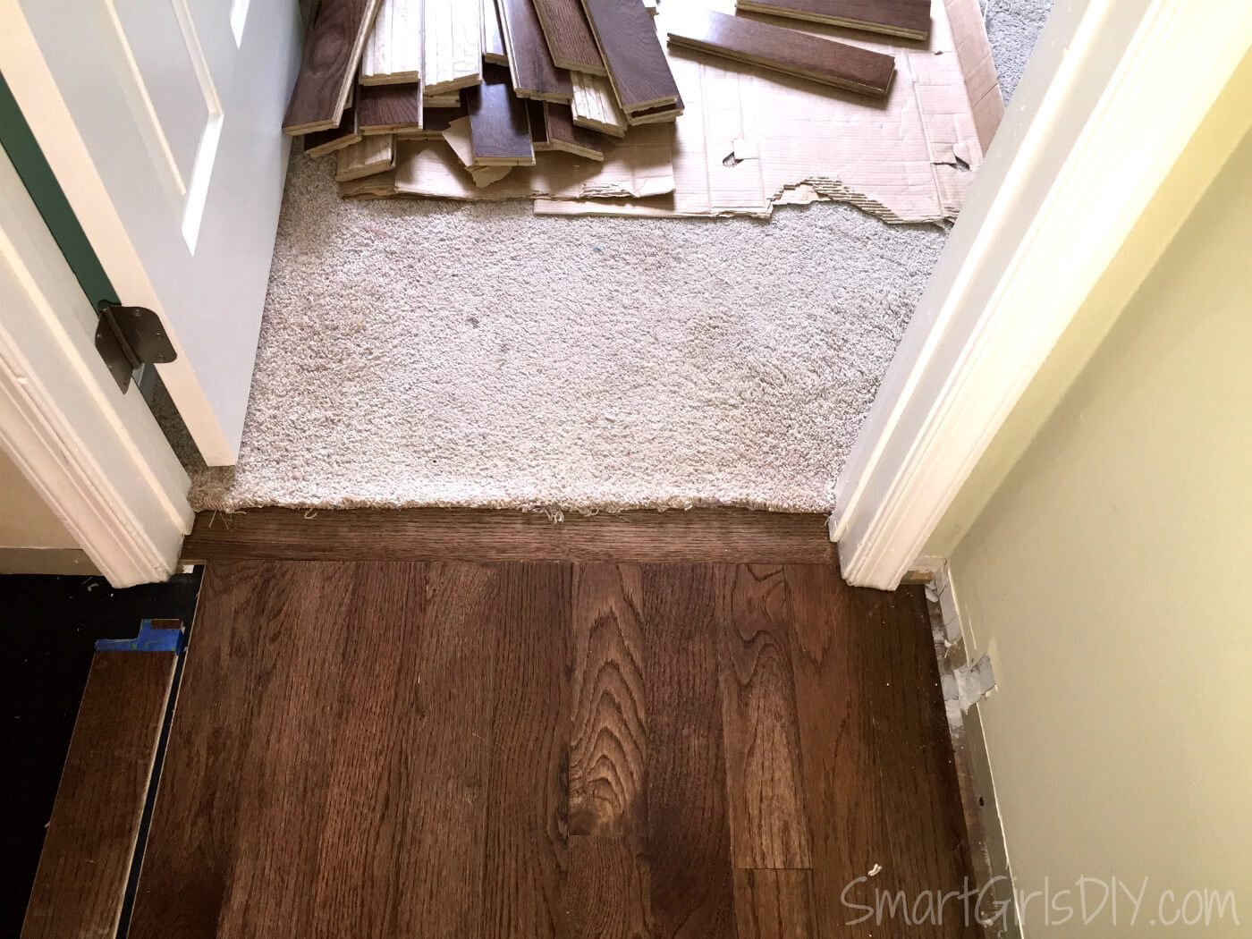 3 8 engineered hardwood flooring stapler of upstairs hallway 1 installing hardwood floors with transition between carpet and hardwood floor