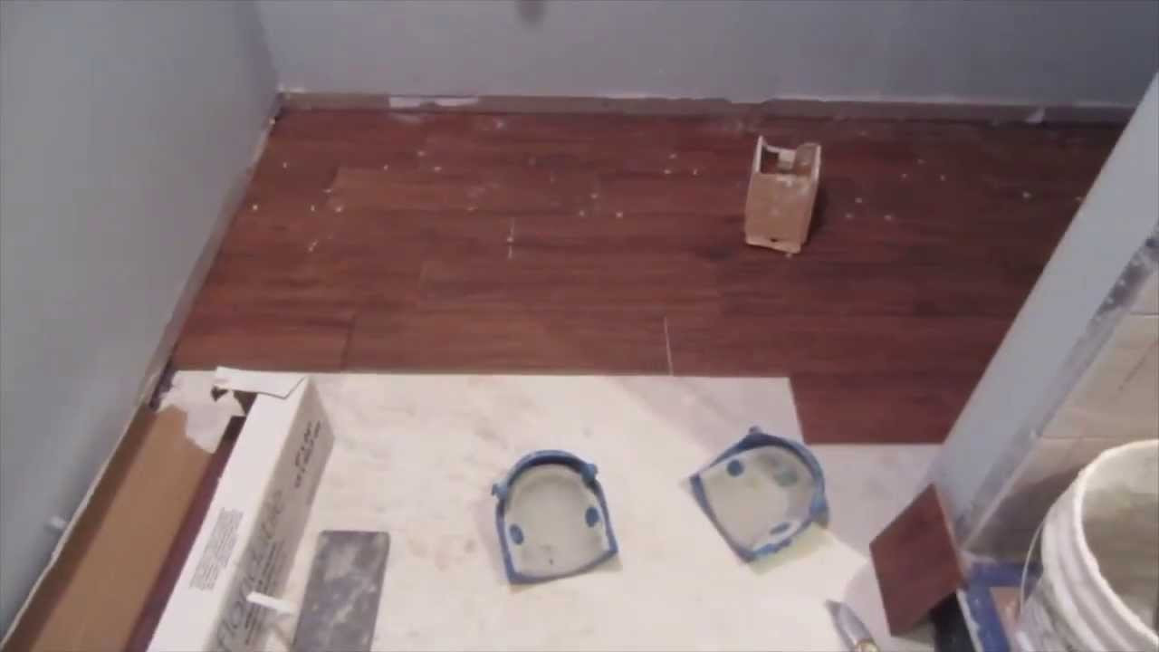 5 8 vs 3 4 hardwood flooring of how to install a wood look porcelain plank tile floor youtube within how to install a wood look porcelain plank tile floor