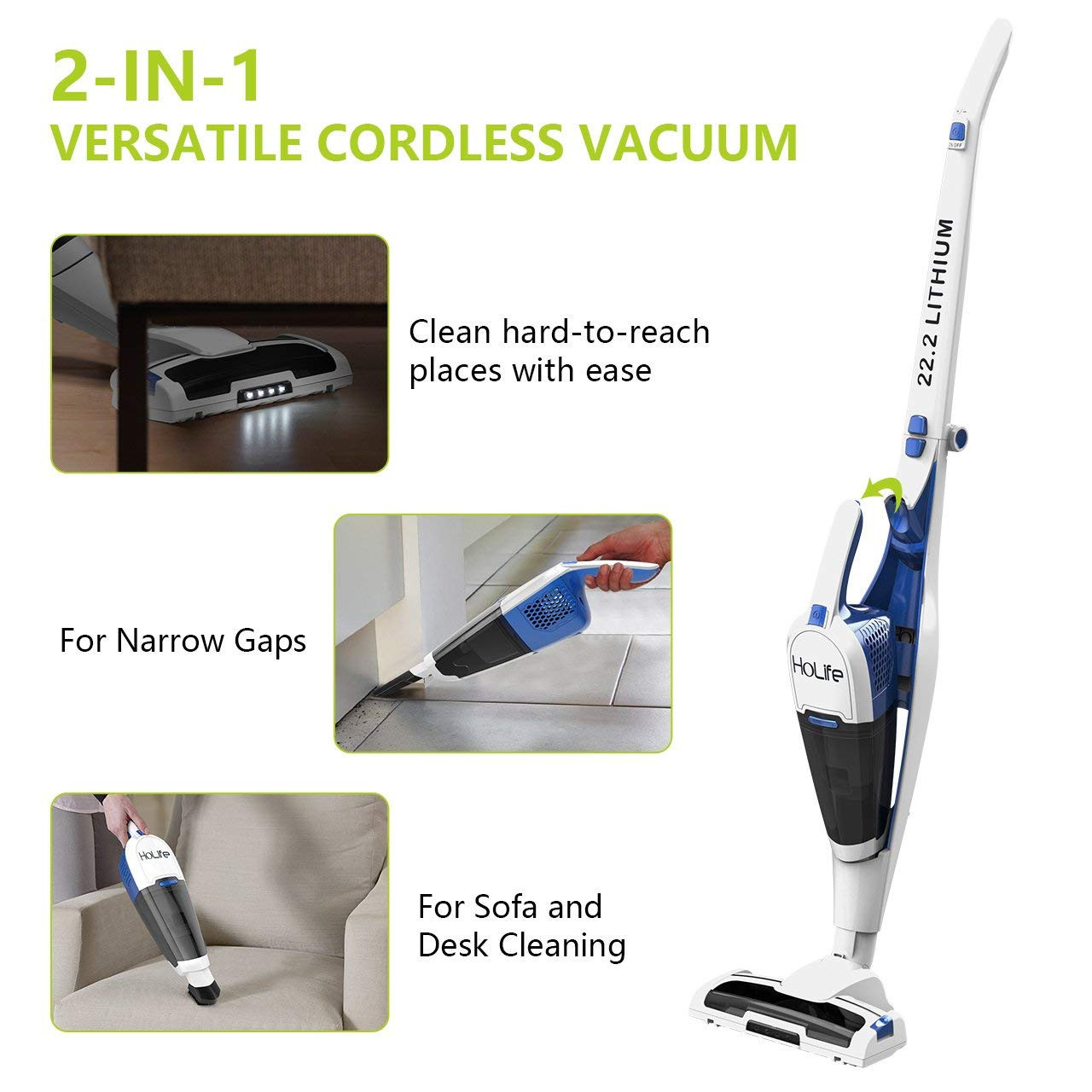 best cordless vacuum for pet hair and hardwood floors of amazon com vacuum cleaner holife 2 in 1 upright handheld vacuum with regard to amazon com vacuum cleaner holife 2 in 1 upright handheld vacuum cordless rechargeable bagless stick with led light everything else