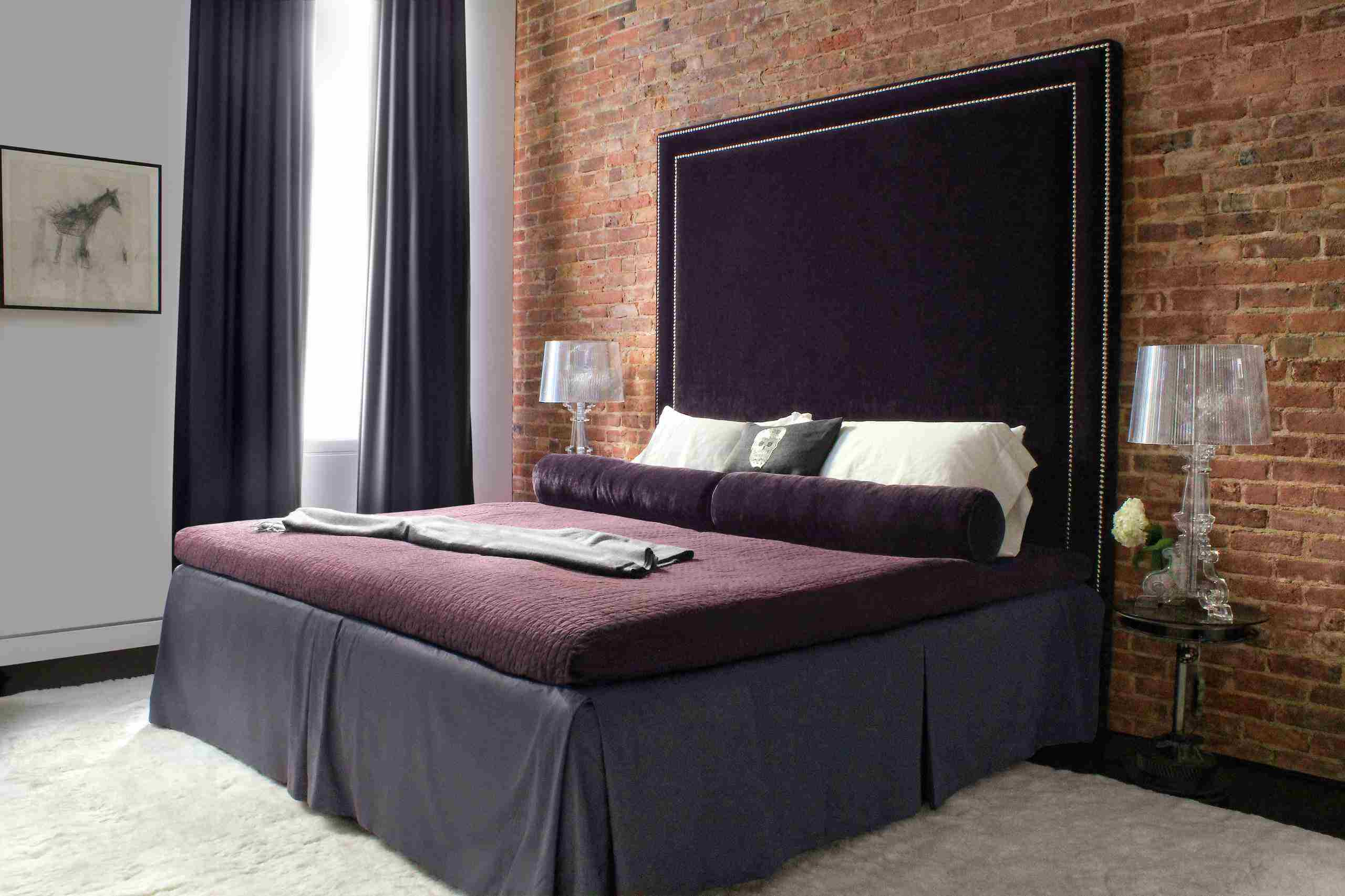 diy hardwood flooring headboard of 22 stylish bedrooms with chic upholstered headboards with regard to 5 brick accent wall home decor waplag white shag rug with bed skirt and contemporary bedding plus upholstered headboard contemporary brick home decor western home decor gothic unique diy ideas sincere
