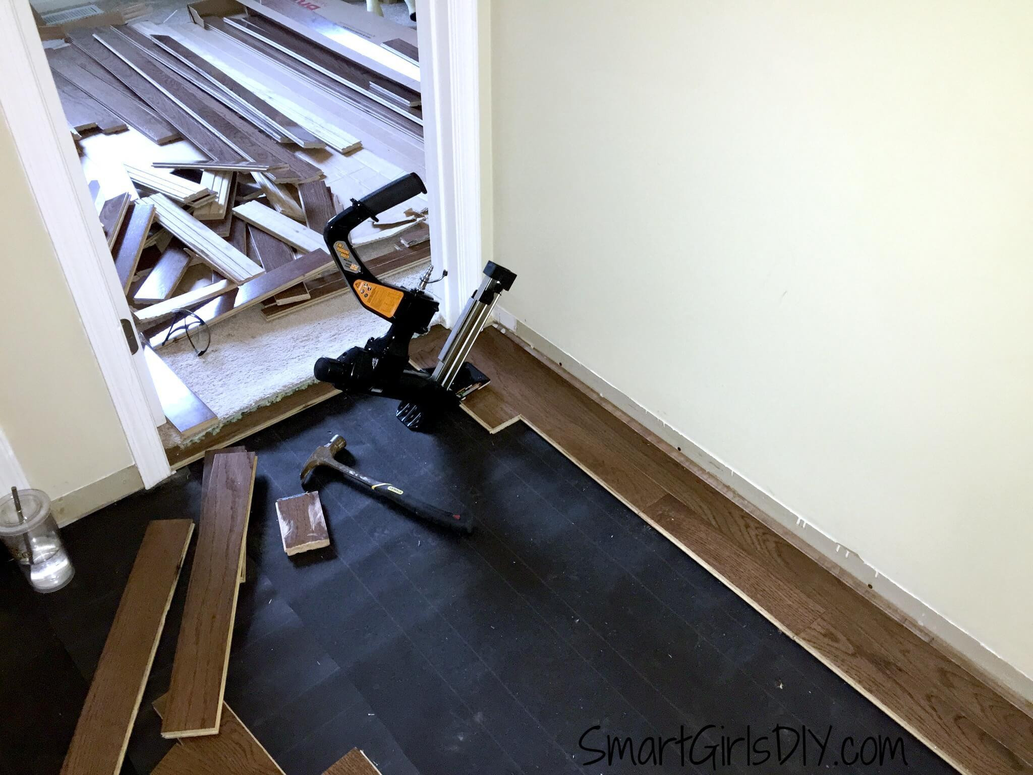Glue Down Hardwood Floor Repair Of Upstairs Hallway 1 Installing Hardwood Floors Intended for Third Row Of Hardwood Can now Use the Floor Nailer