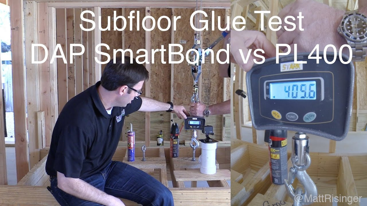 gluing vs nailing hardwood floors of subfloor adhesive test smartbond vs pl400 youtube intended for maxresdefault