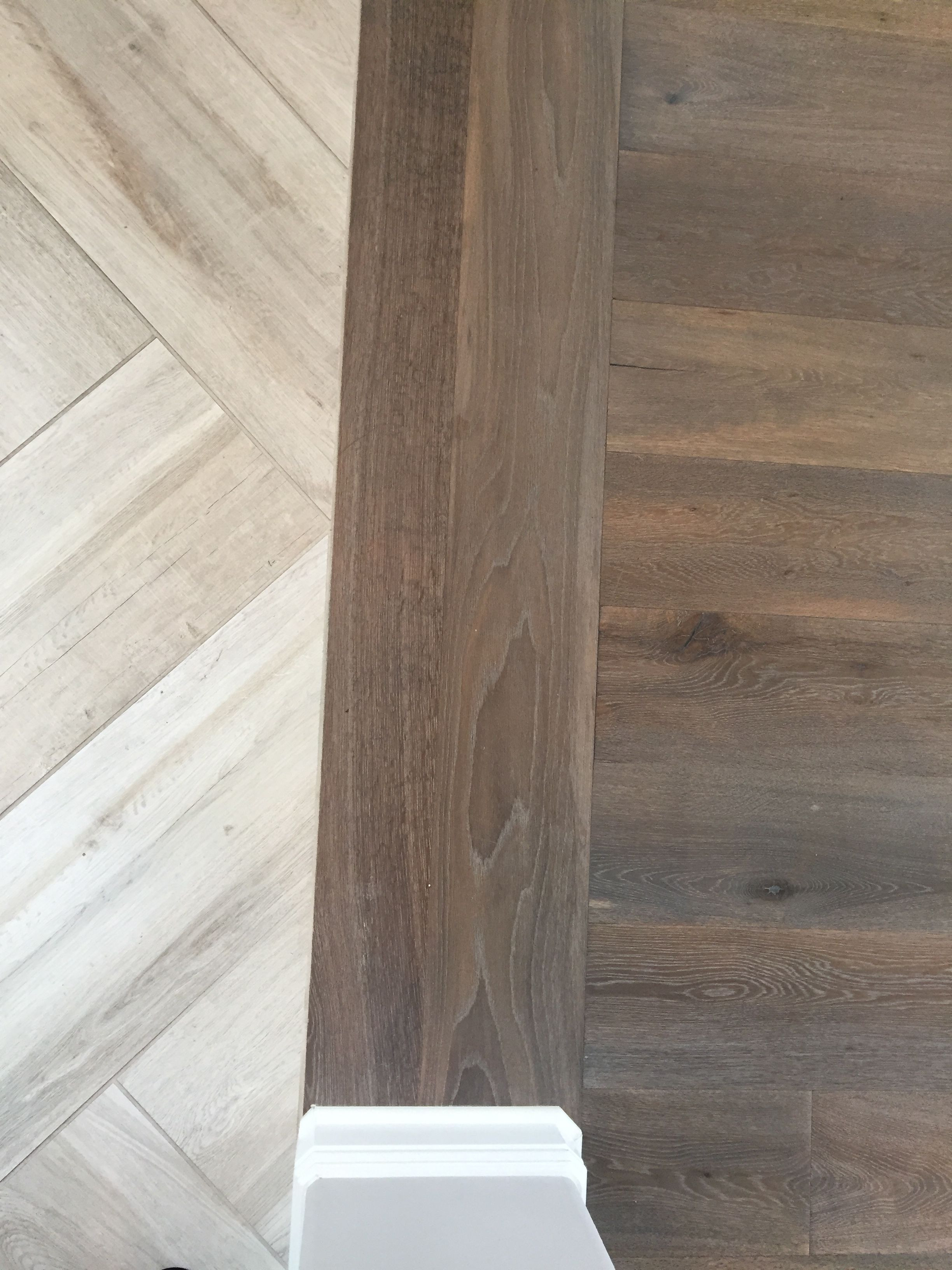 Grey Hardwood Floors White Cabinets Of Floor Transition Laminate to Herringbone Tile Pattern Model Pertaining to Floor Transition Laminate to Herringbone Tile Pattern