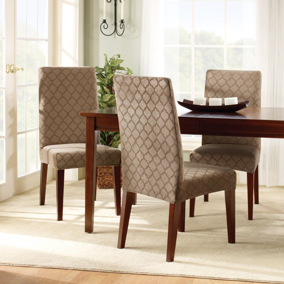 hardwood floor chair protectors of 12 beautiful dining chair slipcover design ideas nice brown with regard to dining room brown dining room chair plus white fur carpet and light wooden floor winning dining room chairs