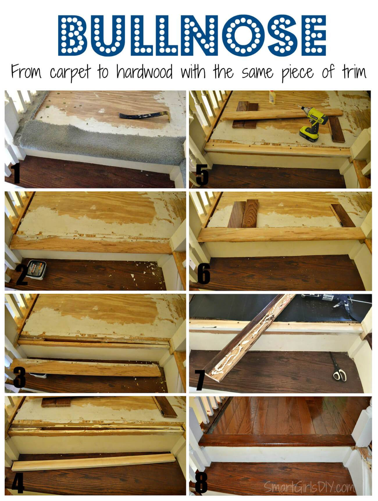 Hardwood Floor Edge Trim Of Upstairs Hallway 1 Installing Hardwood Floors with Bullnose From Carpet to Hardwood with the Same Piece Of Trim