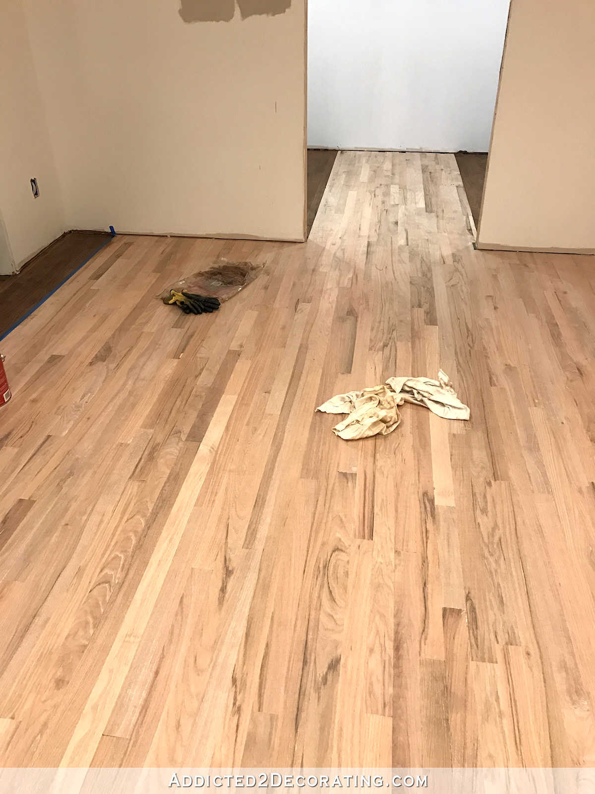 Hardwood Floor Finish Problems Of Adventures In Staining My Red Oak Hardwood Floors Products Process with Regard to Staining Red Oak Hardwood Floors 12 Breakfast Room and Center Of Pantry Left to