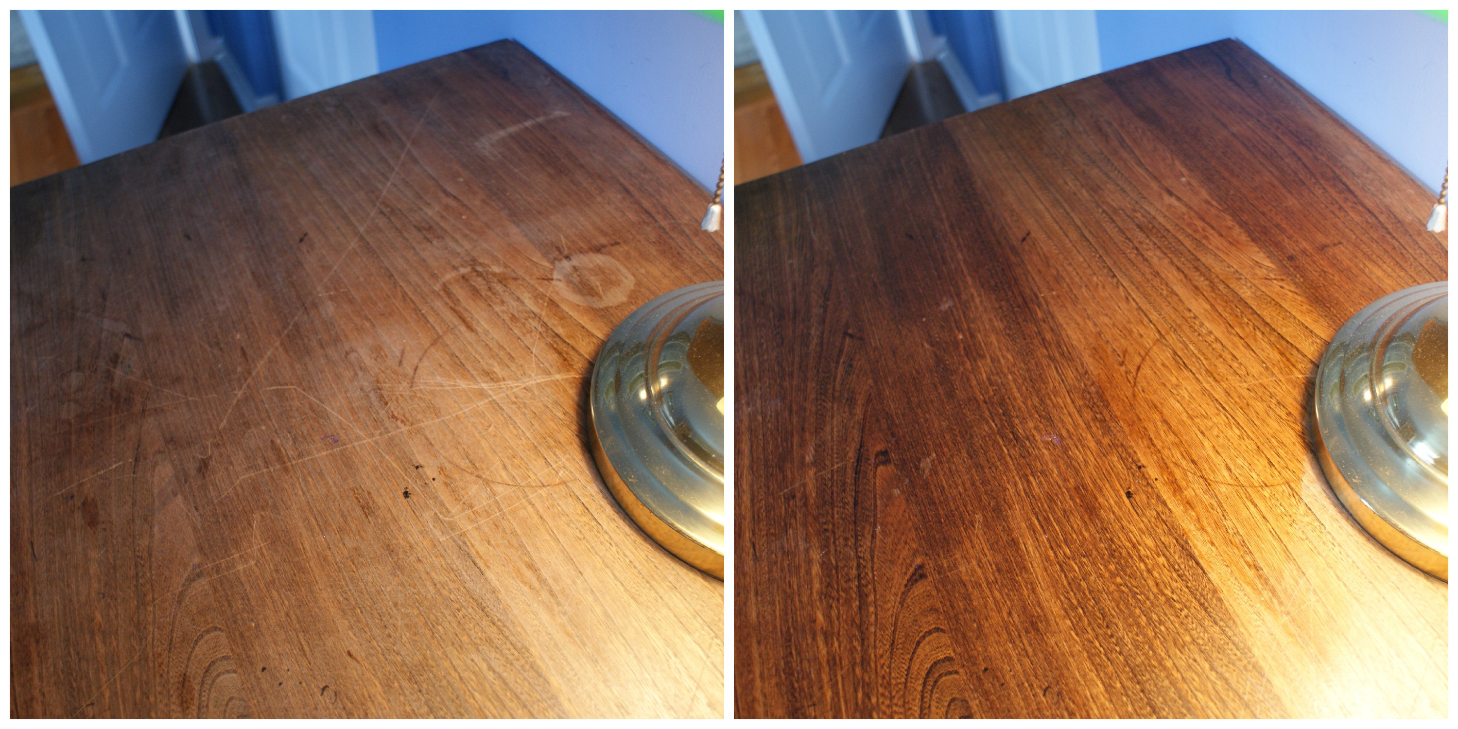Hardwood Floor Finish Restorer Of An Oil and Vinegar Wood Furniture Polish Cleaner Lightlycrunchy Throughout Desk before and after