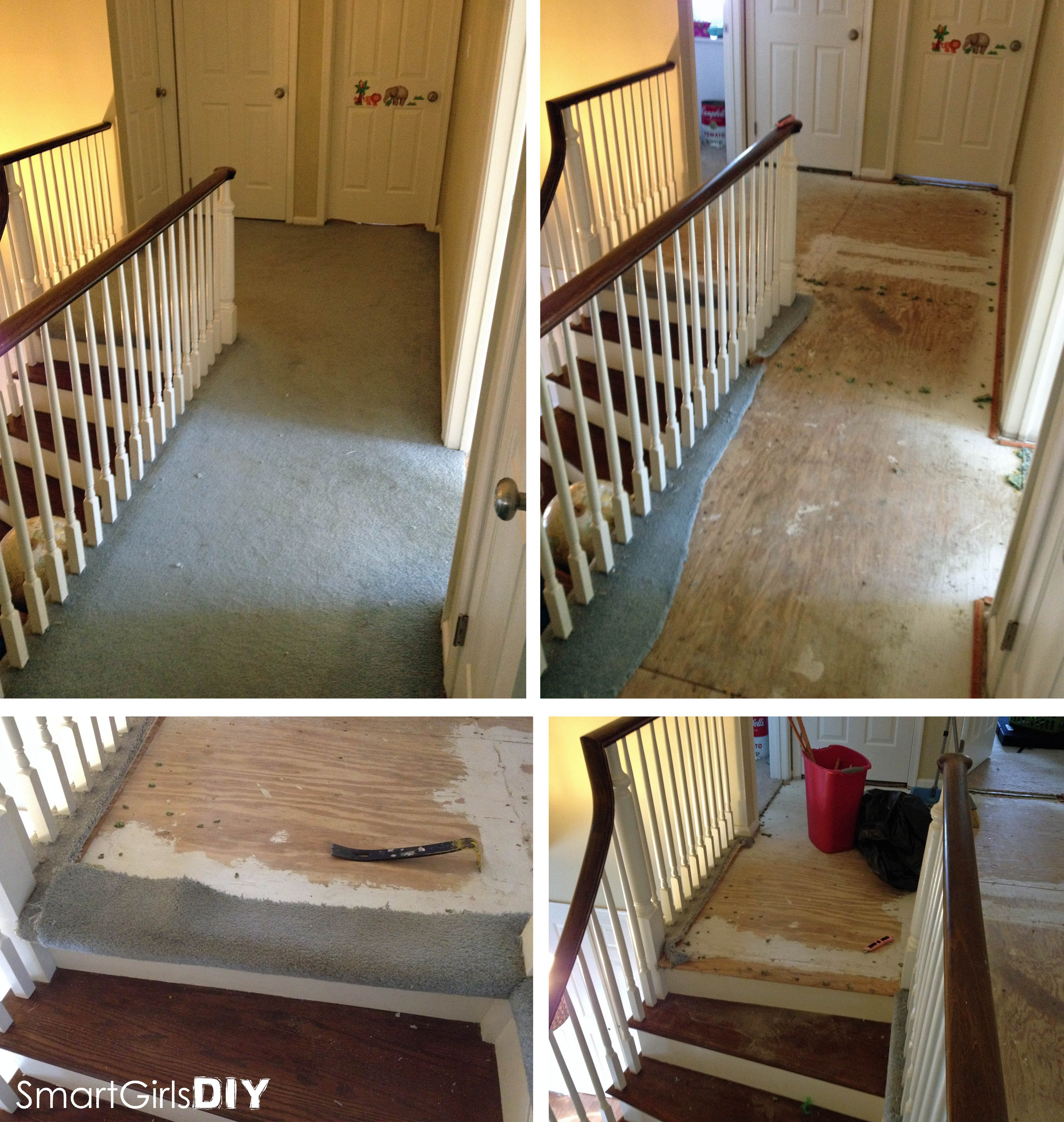 hardwood floor top of stairs of upstairs hallway 1 installing hardwood floors with removing carpet from hallway installing the hardwood floor