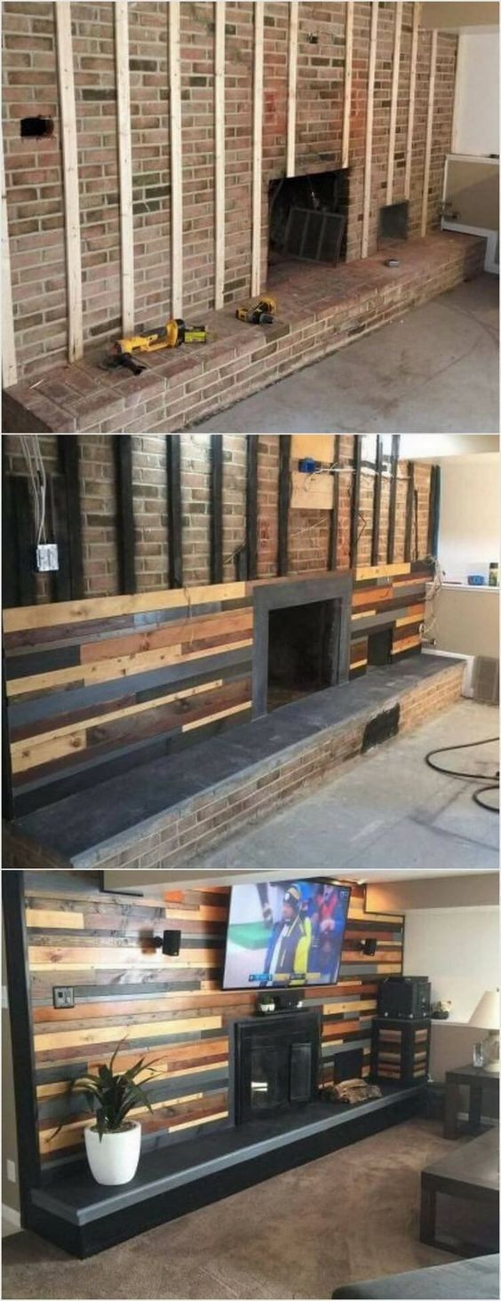 hardwood flooring fayetteville nc of 537 best projects images on pinterest carpentry new me and wood pertaining to first we have the unique looking wood pallet wall paneling fire place this idea is best to add your living room area with the creative impressions