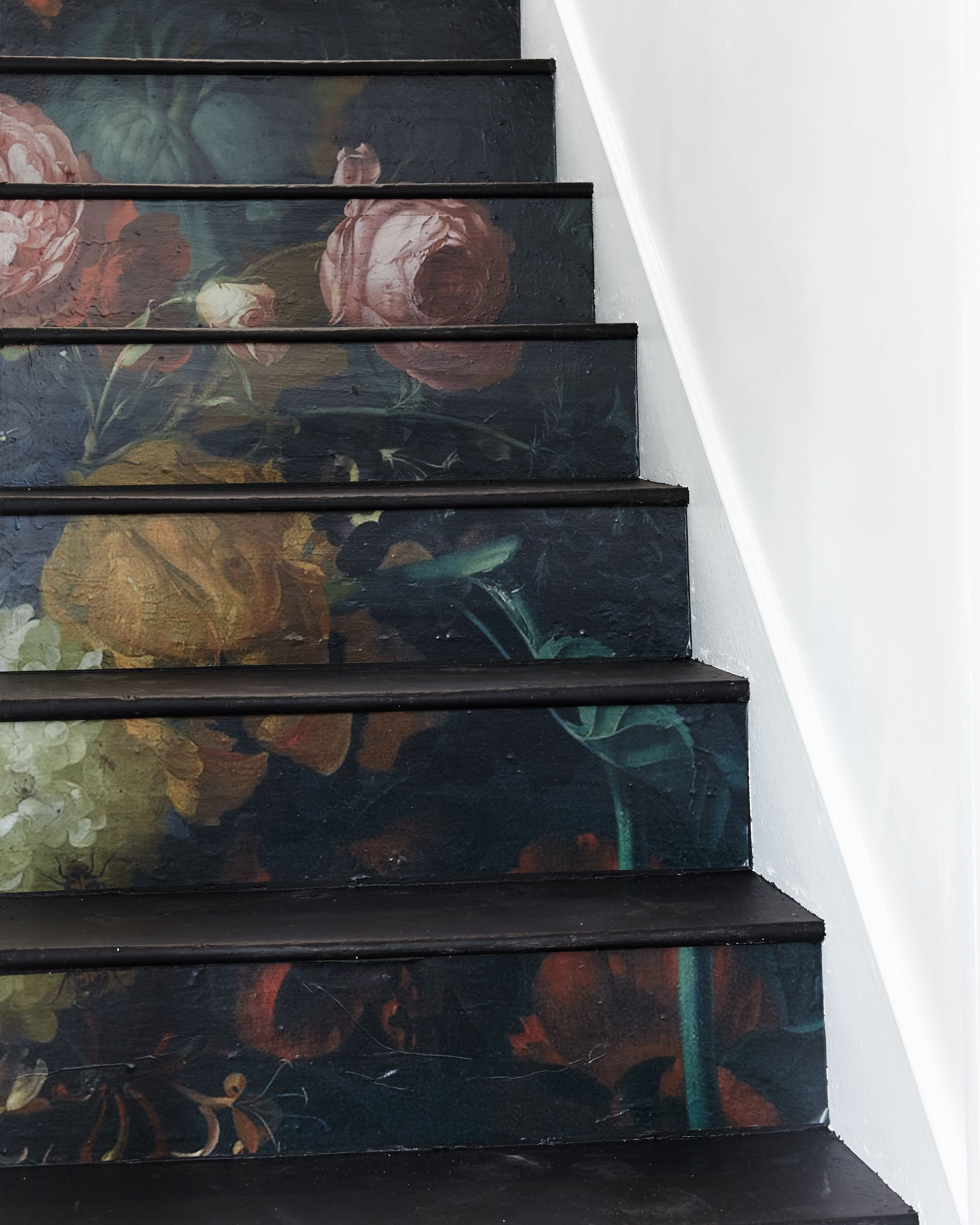 hardwood flooring stairs diy of diy floral staircase from old home love room revamp pinterest for im pleased as punch to present two special guests to lars today read more a