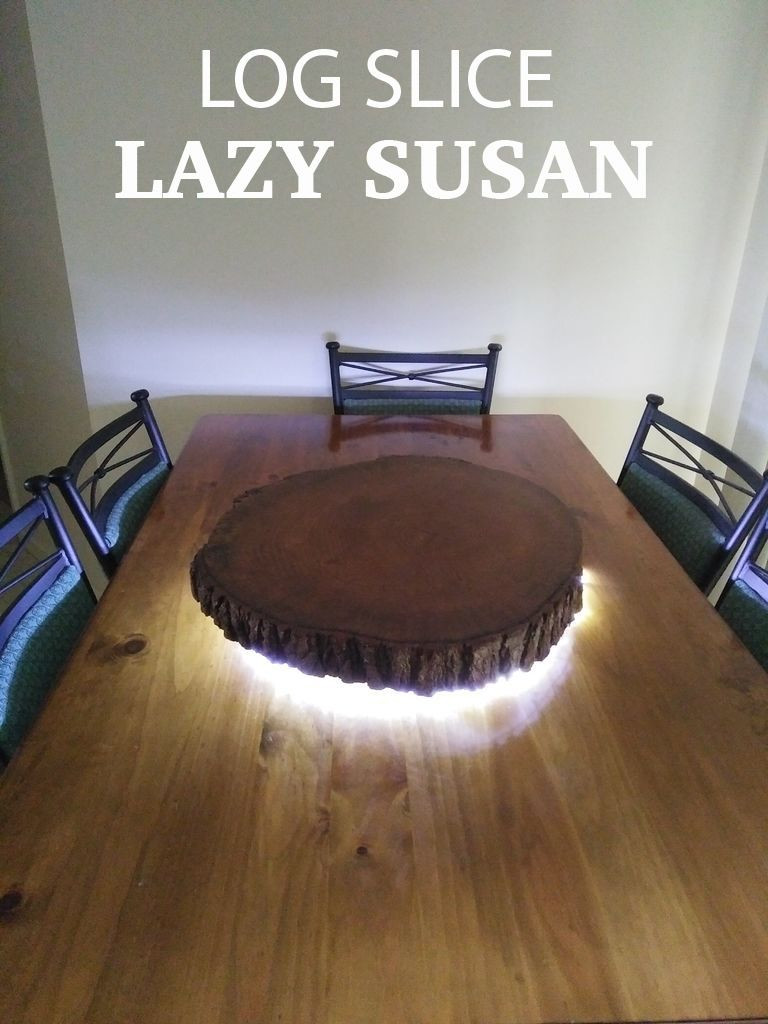 how to use a hardwood floor edger of rustic live edge log slice lazy susan with led lighting diy home with make a creative lazy susan for your dining room table