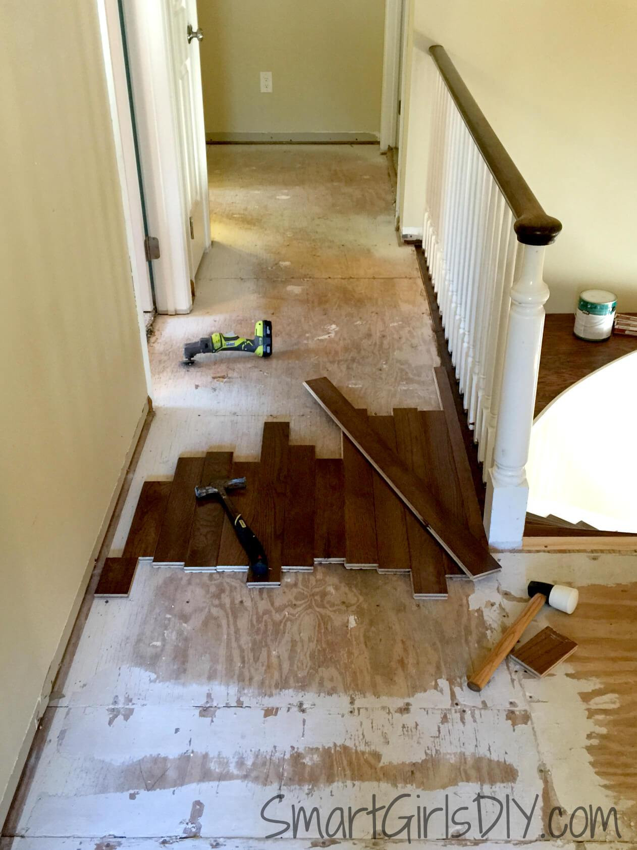 installing engineered hardwood flooring nail down of upstairs hallway 1 installing hardwood floors for laying out bruce hardwood flooring