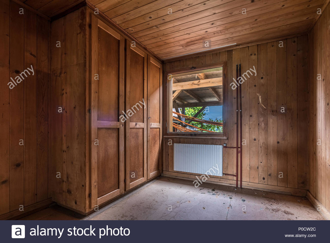 jacobean bamboo hardwood flooring of wood paneled interior stock photos wood paneled interior stock intended for a room paneled with wood in a house that will be demolished stock image