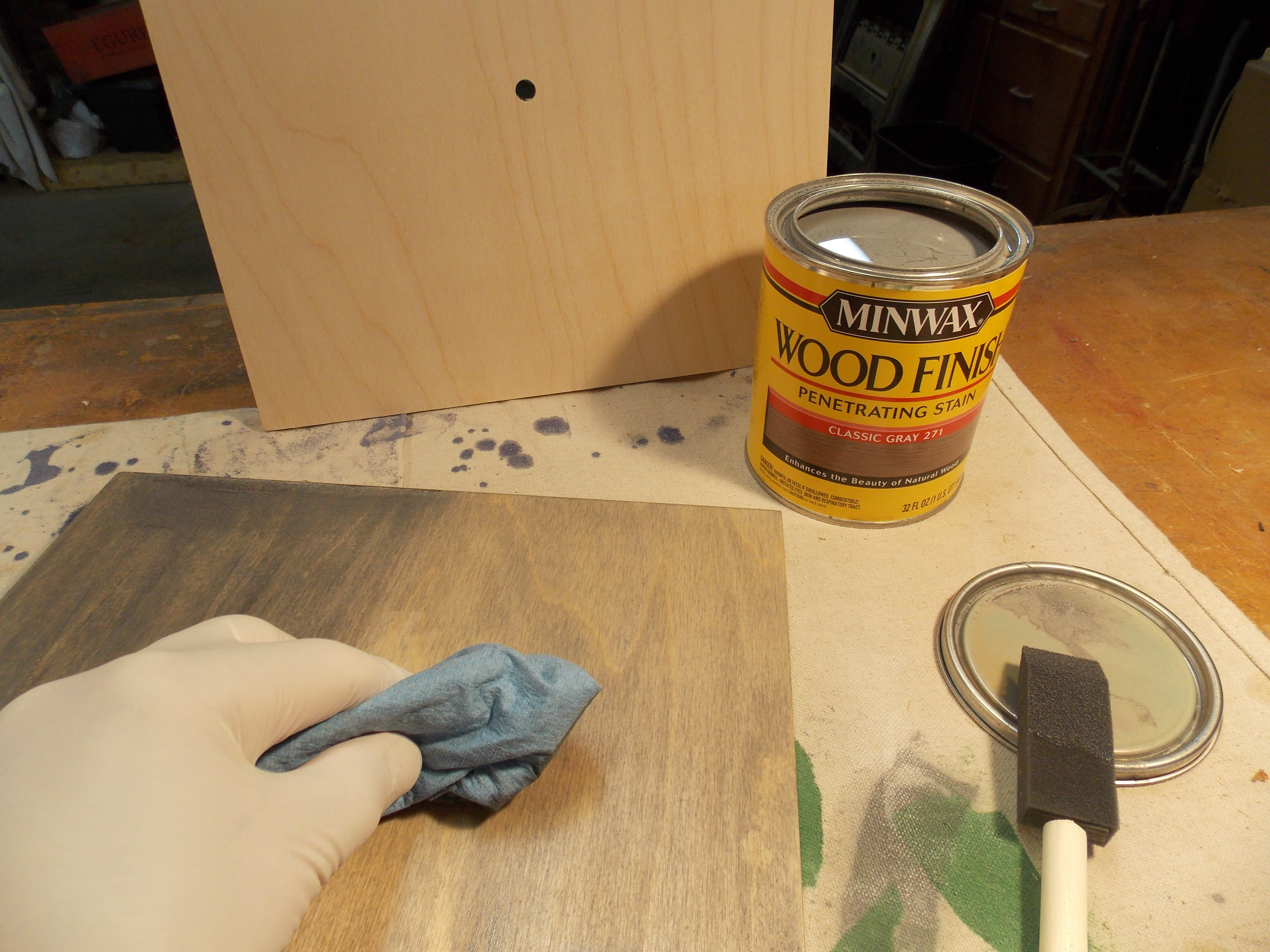 Minwax Hardwood Floor Wax Of Create A Special Clock for Any Young athlete Minwax Blog Page 4 Throughout I Stained the Square Panel with Minwaxa Wood Finisha¢ In Classic Gray Wiping Off the Excess Stain to Allow the Grain to Show with
