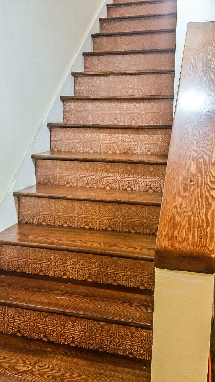 old hardwood floors under carpet of credit to lara for the stamped copper risers i did the treads we with credit to lara for the stamped copper risers i did the treads we used