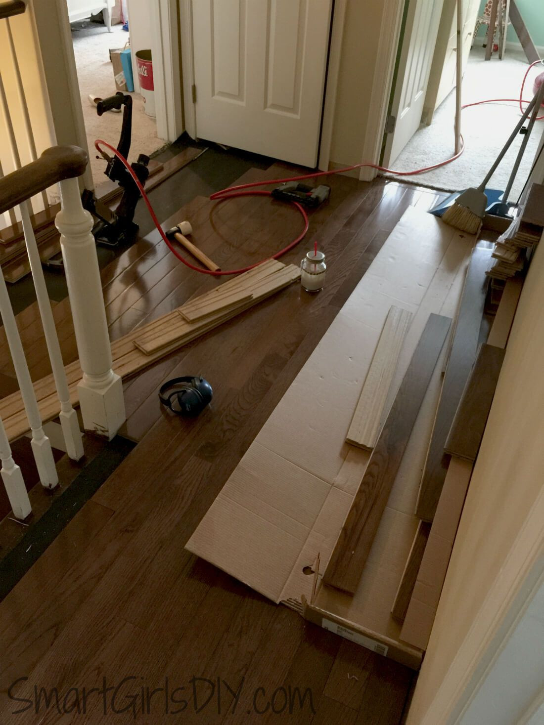 porta nails 2 hardwood flooring nails of upstairs hallway 1 installing hardwood floors within how to install hardwood floor all by yourself