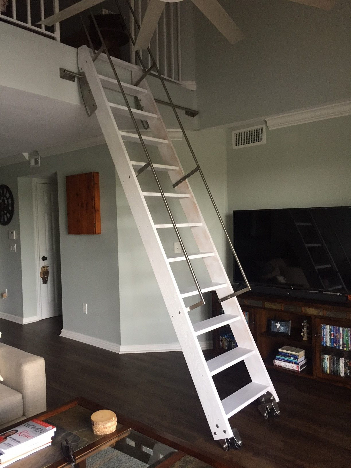 should hardwood floors match stairs of custom ship ladders narrow alternating tread stair acadia stairs intended for the 2 directional ship ladder sliding bracket allows you to slide your ship ladder back to the wall and then to the side to get it out of the way