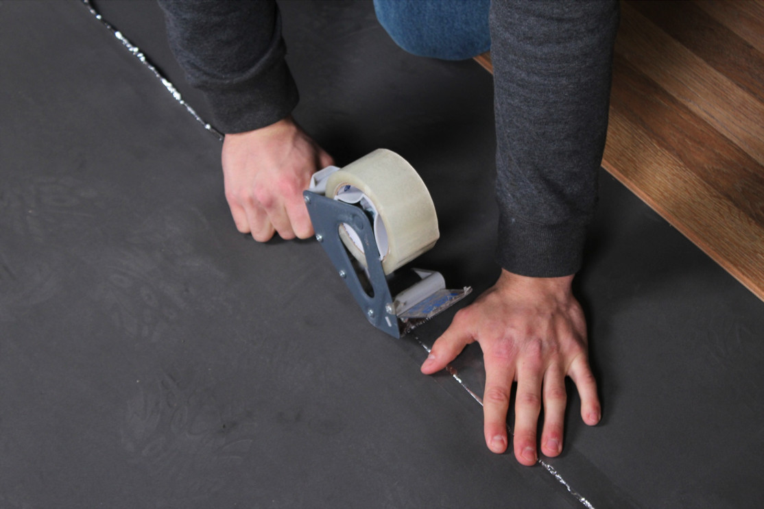 vapor barrier paper for hardwood floor of how to install vapor 3 in 1 silver underlayment with regard to 12 tape if needed